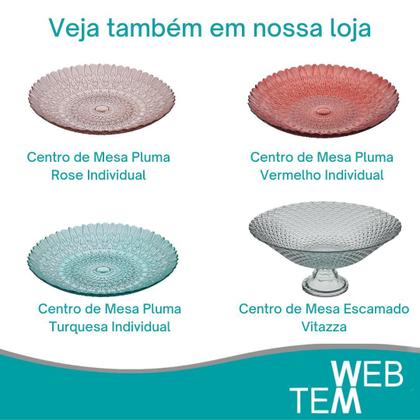 Imagem de Kit 2 Centros de Mesa Fruteira de Vidro com Pé Pluma Vitazza Decoração, Organização e Mesa Posta, com Toque Elegante, Praticidade Sustentável e Estilo