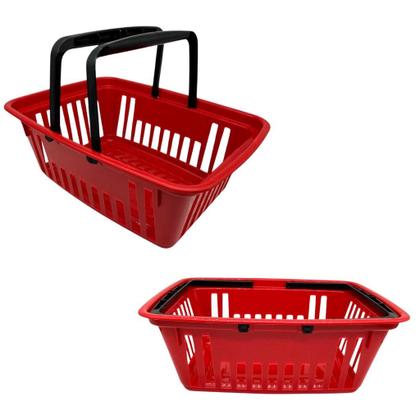 Imagem de kIT 2 Cesta Cestinha Mercado Supermercado Reforçada 