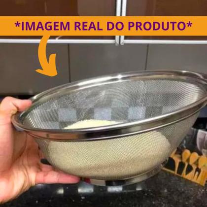 Imagem de Kit 2 Cestas Aço Inox Multiuso 25m e 22cm Escorredor de Macarrão Legumes Arroz Fruteira Porta Ovos