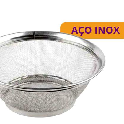 Imagem de Kit 2 Cestas Aço Inox Multiuso 25m e 22cm Escorredor de Macarrão Legumes Arroz Fruteira Porta Ovos