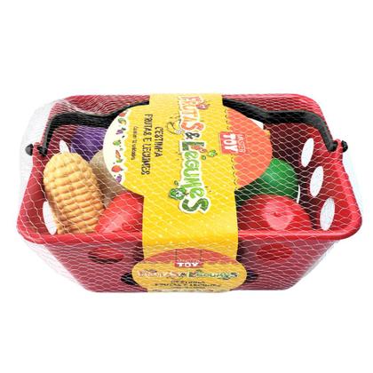 Imagem de Kit 2 Cestas Compras com 24 Verduras Legumes Frutas Infantil