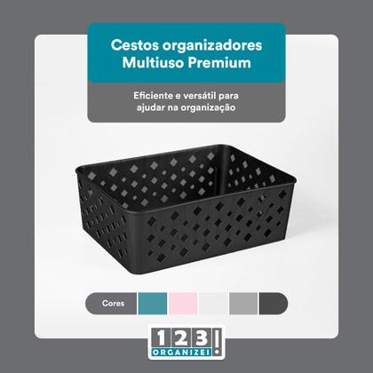 Imagem de Kit 2 Cesto Multiuso Organizador Premium Preto 123Organizei