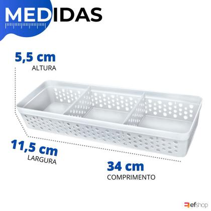 Imagem de Kit 2 Cesto Organizador Rattan c/ Divisória Removível 34x11