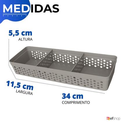 Imagem de Kit 2 Cesto Organizador Rattan c/ Divisória Removível 34x11