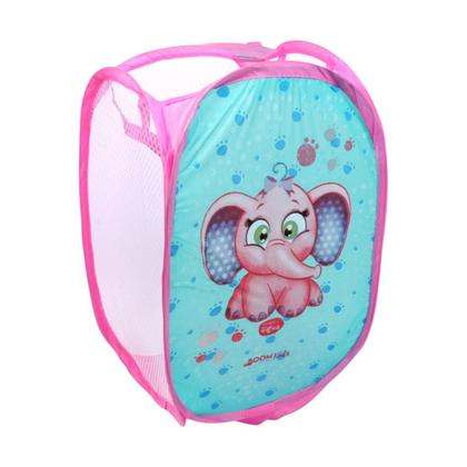 Imagem de Kit 2 Cestos De Roupa Bebe Infantil Dobravel Organizador Brinquedos