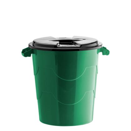 Imagem de Kit 2 Cestos Fechado Com Tampa 30L Lixo Reforçado