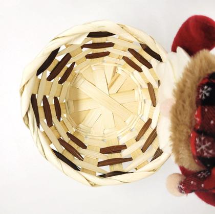 Imagem de Kit 2 Cestos Natalino Palha Decorado Papai Noel Pelúcia 15cm - Master Christmas