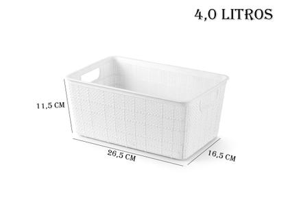 Imagem de Kit 2 Cestos Org 4 lts Armário Gaveta Lavanderia Rattan