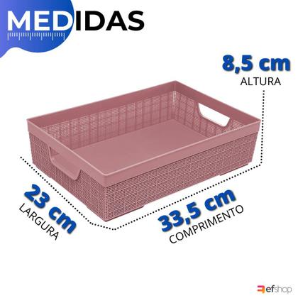 Imagem de Kit 2 Cestos Organizador Armário Gaveta Lavanderia M 33x23