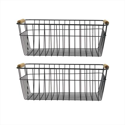 Imagem de Kit 2 Cestos Organizadores Multiuso Fruteira Porta Objetos