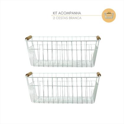 Imagem de Kit 2 Cestos Organizadores Multiuso Fruteira Porta Objetos