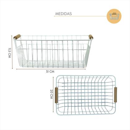 Imagem de Kit 2 Cestos Organizadores Multiuso Fruteira Porta Objetos