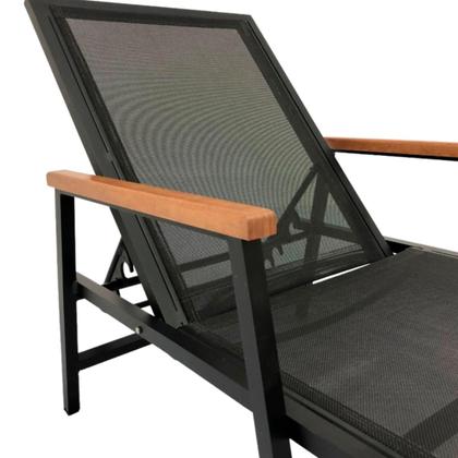 Imagem de Kit 2 Chaise Espreguiçadeira de Piscina de Alumínio com Tela Sling, Cadeira com Encosto Regulável
