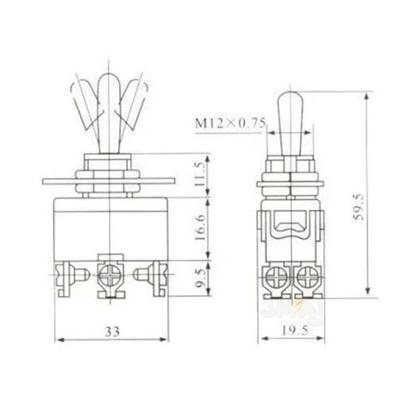 Imagem de Kit 2 Chave Alavanca Inversora 3 Posições (on/off/on) com 6 Polos Interruptor Elétrico de 15a