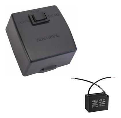 Imagem de Kit 2 Chaves Pra Exaustor 30/40/50cm Ventisol 220v Capacitor