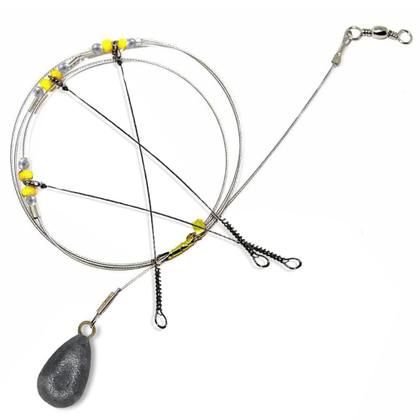 Imagem de Kit 2 Chicote Pesca Mar C/ 3 Pernadas E 7 Chumbadas