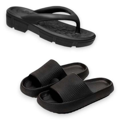 Imagem de Kit 2 Chinelos Nuvem Slide e Tamanco Ortopédico Terapêutico