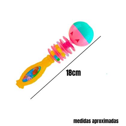 Imagem de Kit 2 chocalhos infantil para criança bebê som suave colorido divertido menino menina interativo
