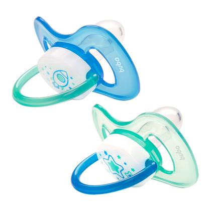 Imagem de Kit 2 Chupeta Comfort Buba Tamanho 1 Noturna Foguete