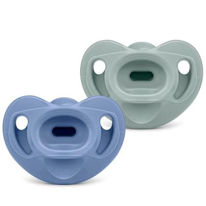 Imagem de Kit 2 Chupeta Nuk Sensitive Soft 100% Silicone Tam 1 0-6 Mes