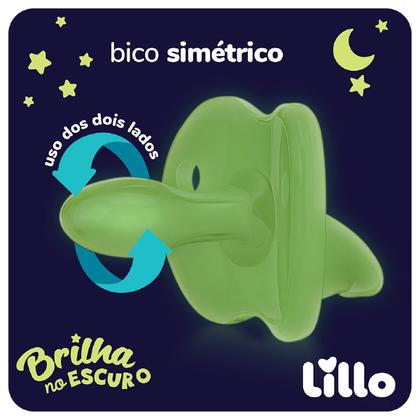 Imagem de Kit 2 Chupetas 100% Silicone Calming Night Day 6m+  Rosa - Lillo