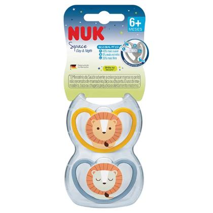 Imagem de Kit 2 Chupetas Bebê NUK Space 6 a 18 Meses Bico Silicone Ortodôntico