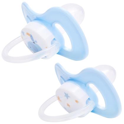 Imagem de Kit 2 Chupetas Buba Comfort Tam 1 Noturna Elefante Azul