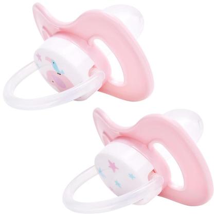 Imagem de Kit 2 Chupetas Buba Comfort Tam 1 Noturna Elefante Rosa