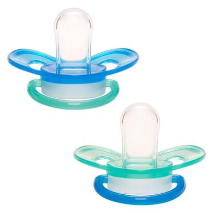 Imagem de Kit 2 Chupetas Buba Comfort Tam 1 Noturna Foguete Azul