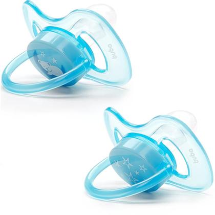 Imagem de Kit 2 Chupetas Buba Comfort Tam 1 Noturna Ursinhos Azul