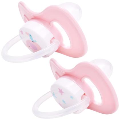 Imagem de Kit 2 Chupetas Buba Comfort Tam 2 Noturna Elefante Rosa