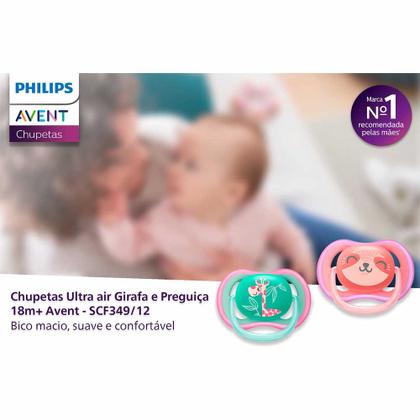 Imagem de Kit 2 Chupetas - Ultra Air - 18m - Girafa-Preguiça - Philips Avent