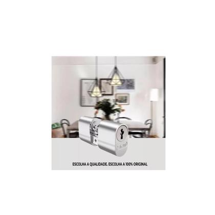 Imagem de Kit 2 cilindro cromado c/ 4 chaves + parafuso stam original