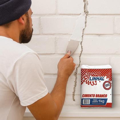 Imagem de Kit 2 Cimento Branco Para Reparo E Acabamento Artesanato 1kg