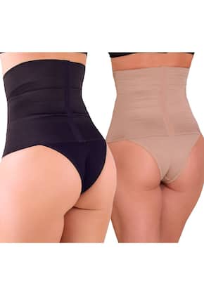 Imagem de Kit 2 Cintas Modeladoras Cintura Alta Feminina Zero Barriga Elástico Modelador Reduz Medidas