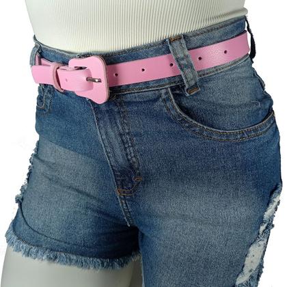 Imagem de Kit 2 Cinto Feminino Onça E Rosa Usar C/ Shorts Jeans