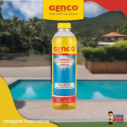 Imagem de Kit 2 Clarificant Genfloc 1L + 1 Algicida Manutenção 1L Genco