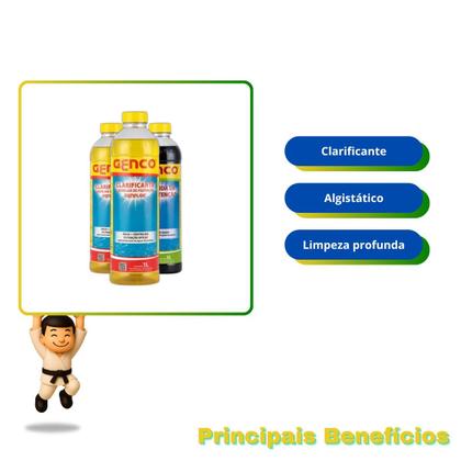 Imagem de Kit 2 Clarificant Genfloc 1L + 1 Algicida Manutenção 1L Genco