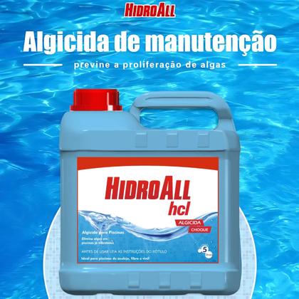 Imagem de Kit 2 Clarificante Hidrofloc E 2 Algicida Choque 5L Hidroall