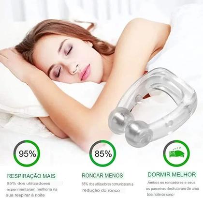 Imagem de Kit 2 Clipes Nasal Anti-Ronco de Silicone, e Bandeja Magnética  Ajuda para Apneia e Melhora do Sono