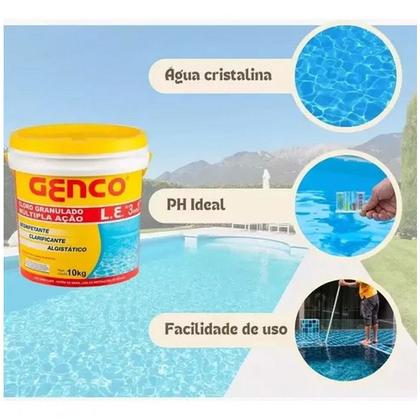 Imagem de KIT 2 CLORO GENCO 10KG MULTI ACAO - 3 EM 1 UNICO - 10kg
