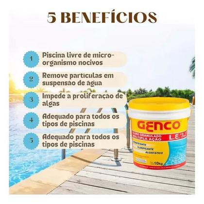 Imagem de KIT 2 CLORO GENCO 10KG MULTI ACAO - 3 EM 1 UNICO - 10kg