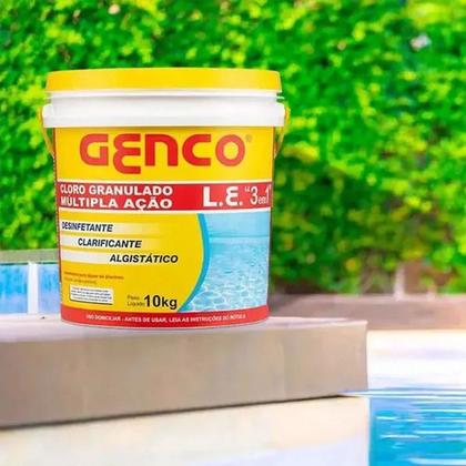 Imagem de KIT 2 CLORO GENCO 10KG MULTI ACAO - 3 EM 1 UNICO - 10kg