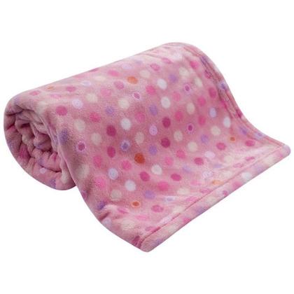 Imagem de Kit 2 Cobertor / Manta Infantil Bebê Menina Camesa Poá Rosa