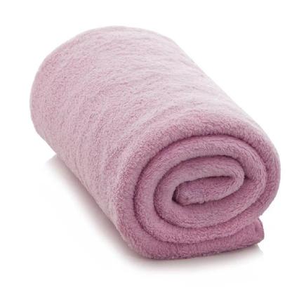 Imagem de Kit 2 Cobertor / Manta Infantil Bebê Menina Camesa Poá Rosa