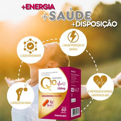 Imagem de Kit 2 Coenzima Q10 Gold Ubiquinona 100mg 60 Cáps Maxinutri