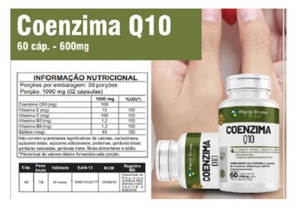 Kit 2 Coenzima Q10 Vitamina E C B2 B6 Selenio 60caps Natural - Floral Ervas Imagem de Kit 2 Coenzima Q10 Vitamina E C B2 B6 Selenio 60caps Natural