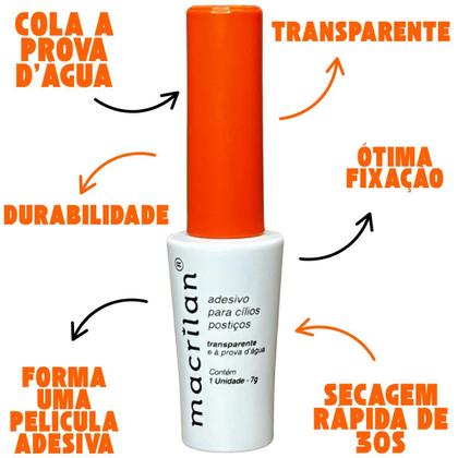 Imagem de Kit 2 Cola Cílios Postiços Macrilan Transparente Prova Dágua