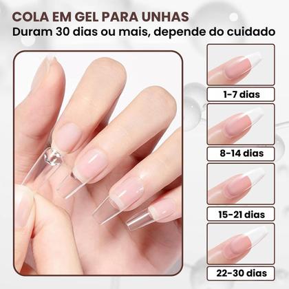 Imagem de Kit 2 Cola De Unha Postiça Sólida Em Gel Tips Alongamento 20g