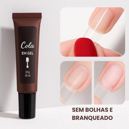 Imagem de Kit 2 Cola De Unha Postiça Sólida Em Gel Tips Alongamento 20g